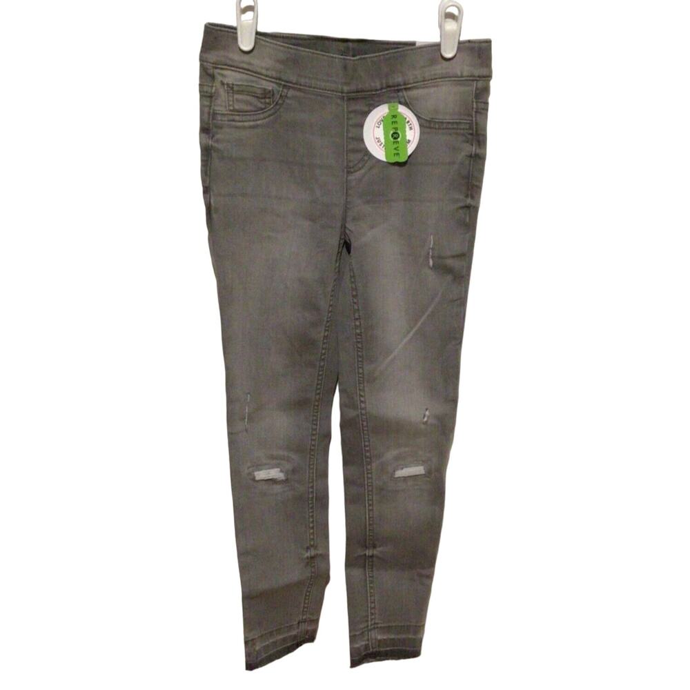 Justice Girls Repreve Gray Distressed Stretchy Denim Legging Jeans Size 8